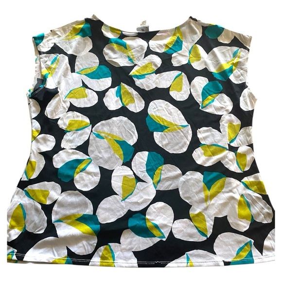 Worthington White and Green Sleeveless Boxy Blouse - Picture 2 of 4